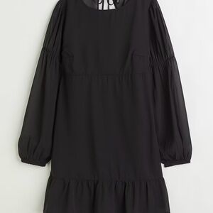 Divided Black Long Sleeve Dress